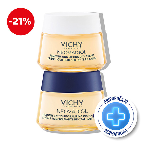 Vichy Neovadiol, protokol za čvrstost kože v menopavzi - dnevna in nočna nega (2 x 50 ml)