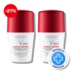 Vichy Deo-Duo Clinical Control, protokol - dezodorant testiran za nadzor prekomernega znojenja do 96 ur (2 x 50 ml)