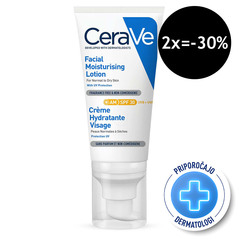 CeraVe, vlažilna nega za obraz za normalno do suho kožo - ZF 30 (52 ml)