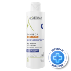 A-Derma Exomega Control, pomirjojoča kopel proti praskanju - plastenka (200 ml)