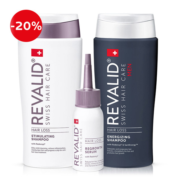 Revalid, paket proti izpadanju las - poživljajoči šampon + stimulirajoči šampon + serum za rast last (2 x 200 ml + 50 ml)