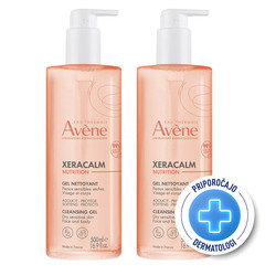 Avene XeraCalm Nutrition, vlažilni gel za čiščenje (2 x 500 ml)