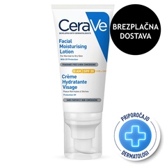 CeraVe, vlažilna nega za obraz za normalno do suho kožo - ZF 30 (52 ml)