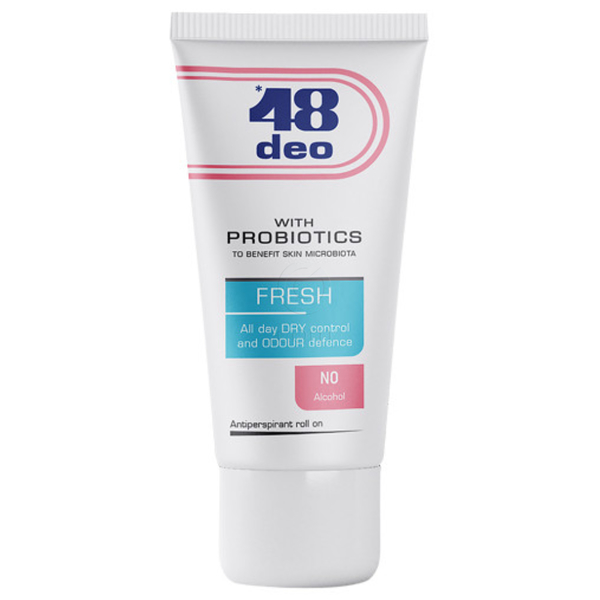 48 Deo, roll-on antiperspirant s prebiotiki - Fresh (50 ml)