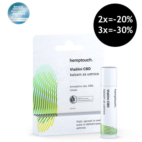 Hemptouch, vlažilni CBD balzam za ustnice (4,5 ml)