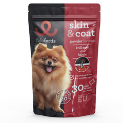 Fidofortis Skin & Coat, dopolnilna krmna mešanica za podporo zdravi koži in dlaki za pse, težke do 20 kg (60 g)