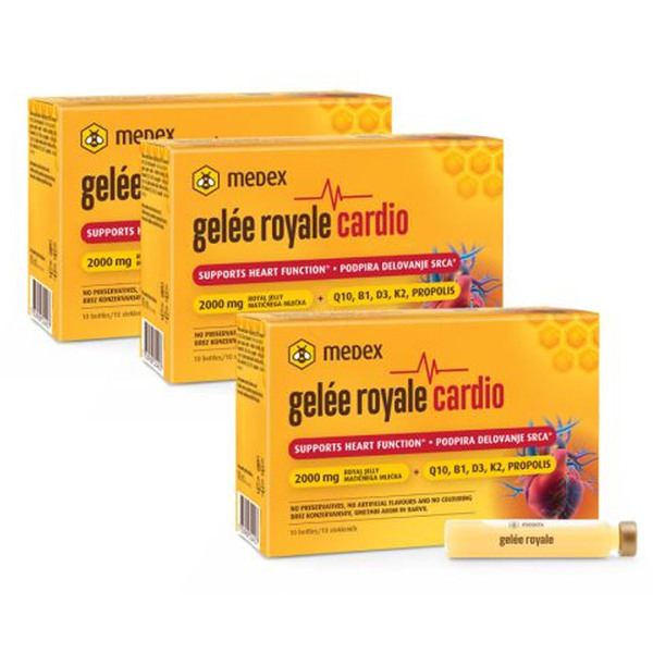 Gelee Royale Cardio Medex, raztopina stekleničke (3 x (10 x 9 ml))