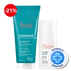 Avene Cleanance, rutina za čiščenje in nego mastne kože (200 ml + 30 ml)