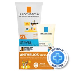  LRP Anthelios UVmune 400 Dermo Pediatrics, paket za zaščito kože pred soncem za otroke - ZF50+ (250 ml + 100 ml) 