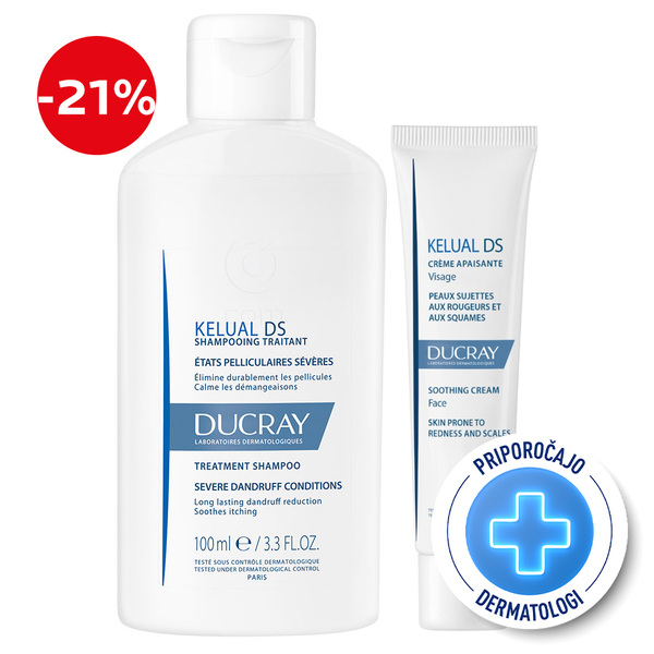 Ducray Kelual DS, rutina za nego pri seboroičnem dermatitisu (100 ml + 40 ml)