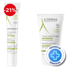 A-Derma, rutina za nego kože rok in ustnic (15 ml + 50 ml)