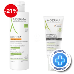 A-Derma, rutina za kožo nagnjeno k alergijam (500 ml + 200 ml)