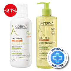 A-Derma, rutina za nego suhe kože nagnjene k atopiji (500 ml + 400 ml)