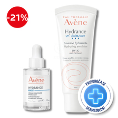 Avene Hydrance Boost, lahka rutina za vlaženje suhe kože - serum in lahka krema (30 ml + 40 ml)