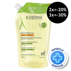 A-Derma Exomega Control, emolientno čistilno olje za tuširanje - Refill (500 ml)