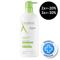 A-Derma, vlažilno mleko za telo (400 ml)