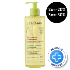 A-Derma Exomega Control, emolientno čistilno olje za tuširanje za atopijsko kožo (500 ml)