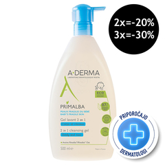 A-Derma Primalba, gel za umivanje las in telesa (500 ml)