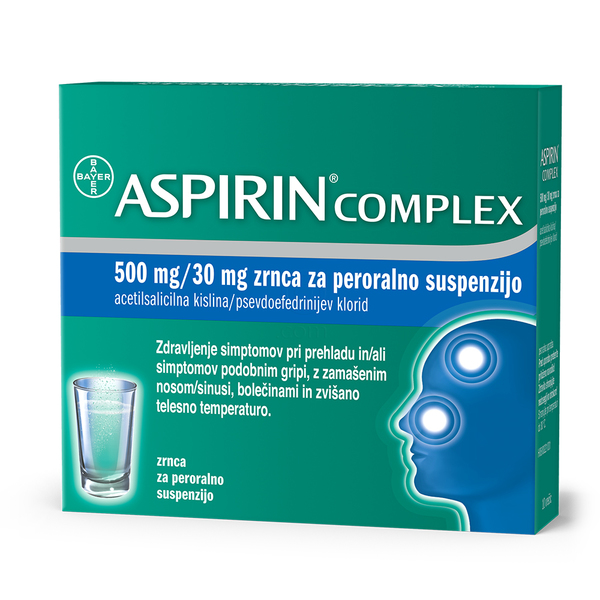 Aspirin Complex 500 mg/30 mg, zrnca za peroralno suspenzijo (10 vrečk)